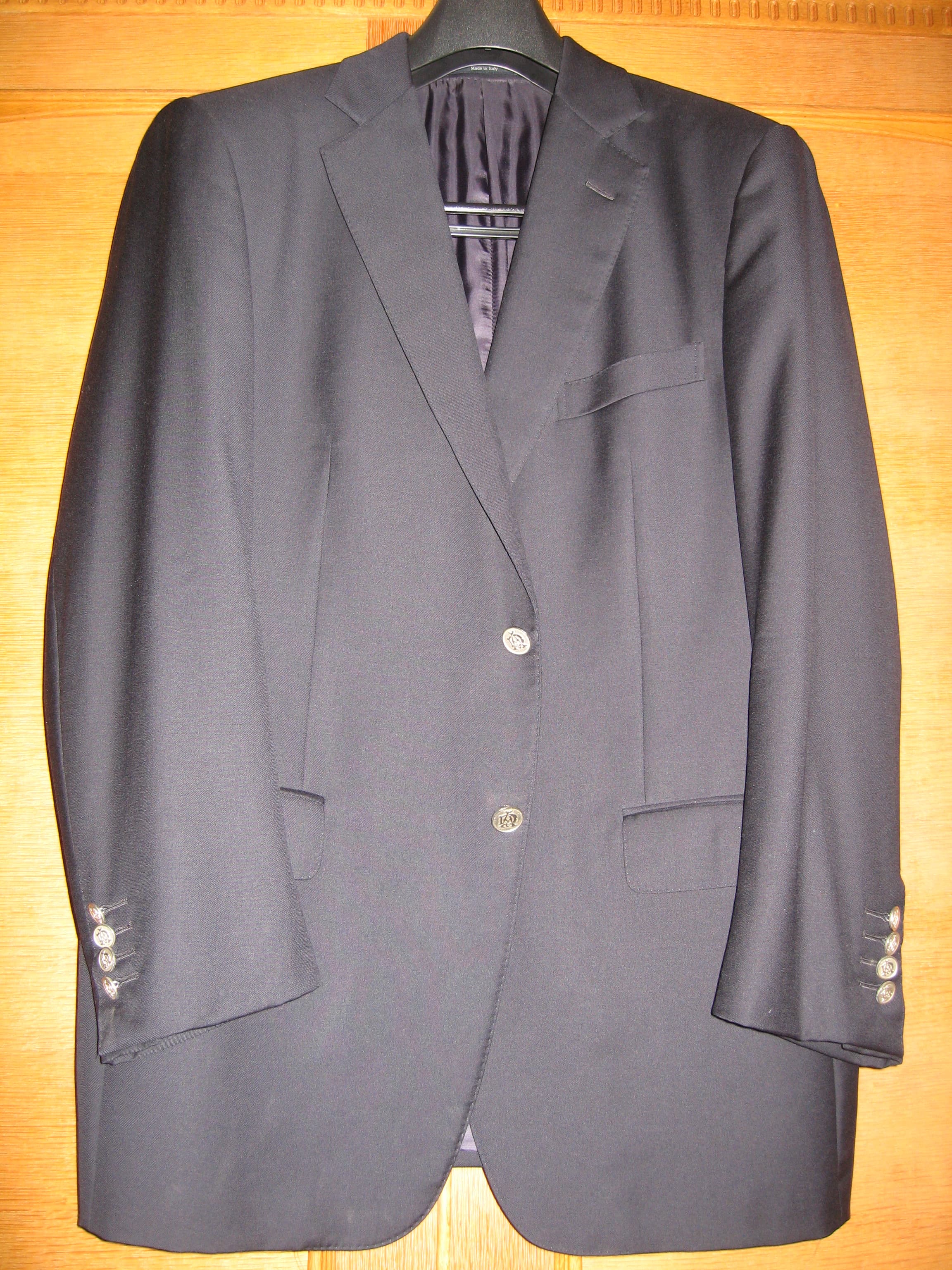Gold-Button Navy Blazer